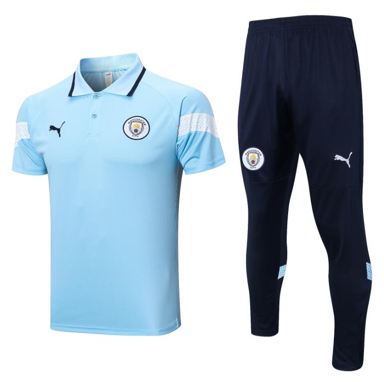 Polo MANCHESTER CITY Pre-Match 23/24 Bleu celeste + Pantalon